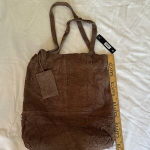 Latico Brown Textured Tote Bag